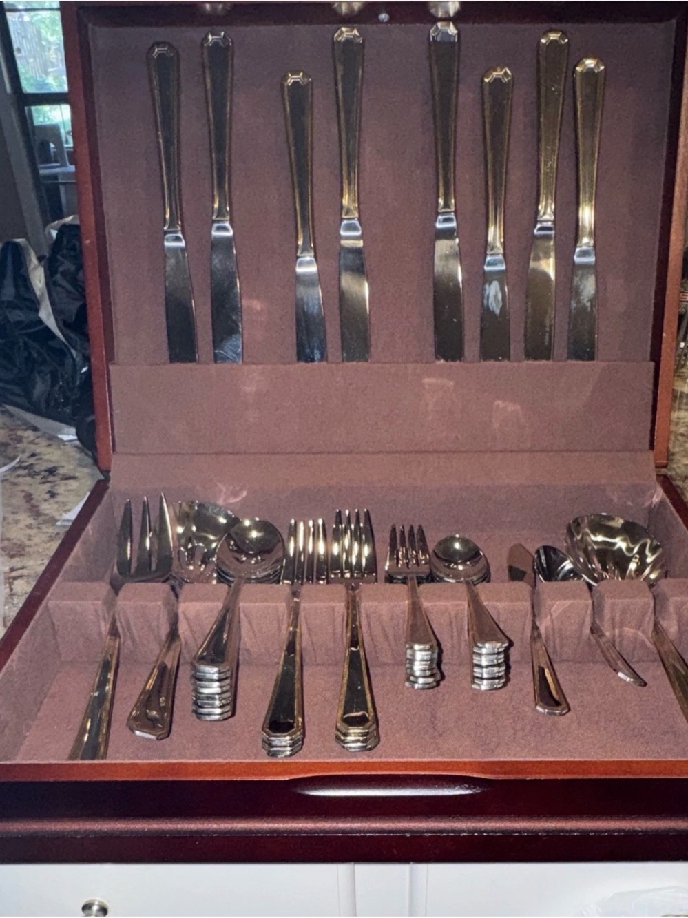Towle Beacon Hill Polished Silver Stainless Steel Flatware Set for - Home Dining